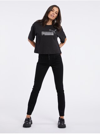 Čierne dámske tričko Puma ESS+ Marbleized