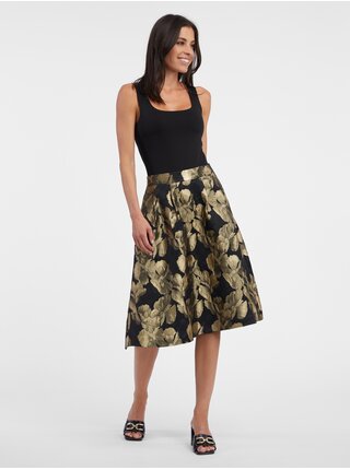 Zlato-černá dámská květovaná sukně ORSAY