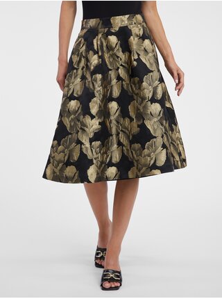 Zlato-černá dámská květovaná sukně ORSAY