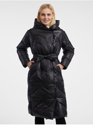 Černý dámský péřový kabát ORSAY