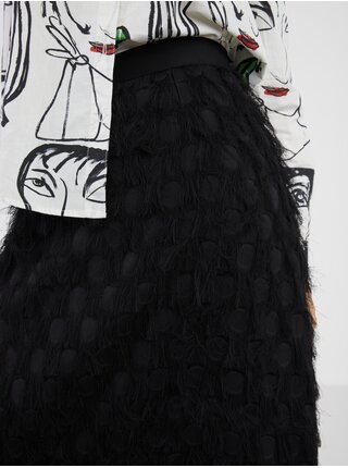Čierna dámska vzorovaná midi sukňa VILA Amellia