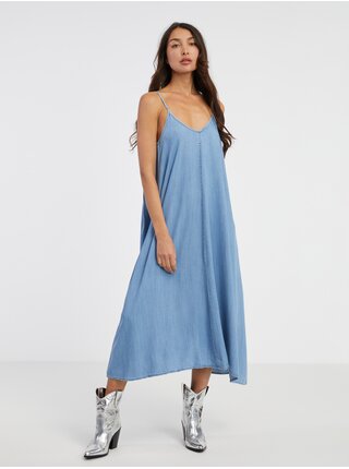 Světle modré dámské džínové midi šaty ONLY Laia