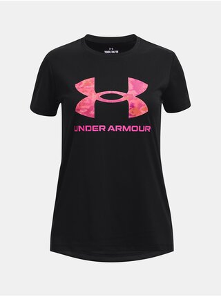 Černé holčičí sportovní tričko Under Armour Tech Print