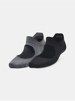 Sada dvoch párov dámskych ponožiek v šedej a čiernej farbe Under Armour Breathe Balance