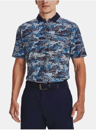 Modré pánské vzorované sportovní polo tričko Under Armour Edge
