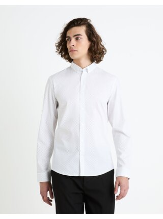 Bílá pánská vzorovaná košile Celio Faop 
