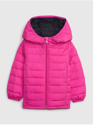 Tmavo ružová dievčenská prešívaná zimná bunda Gap