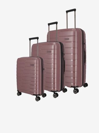 Sada tří cestovních kufrů v růžové barvě Travelite Air Base S,M,L   