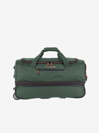 Tmavě zelená cestovní taška Travelite Basics Wheeled duffle S  