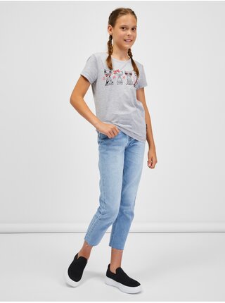 Svetlosivé dievčenské melírované tričko SAM 73 Axill