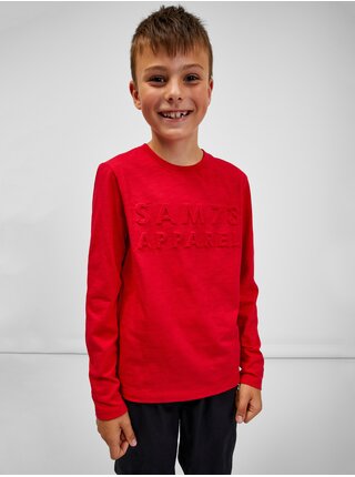 Červené chlapčenské tričko s dlhým rukávom SAM 73 Celdor