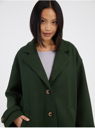 Tmavě zelený dámský kabát Noisy May Alicia