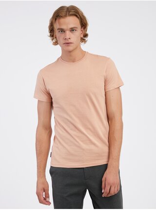 Meruňkové pánské basic tričko Ombre Clothing 