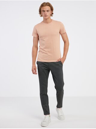 Meruňkové pánské basic tričko Ombre Clothing S1370