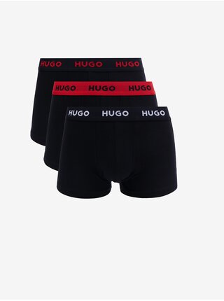Sada tří pánských boxerek v černé barvě BOSS