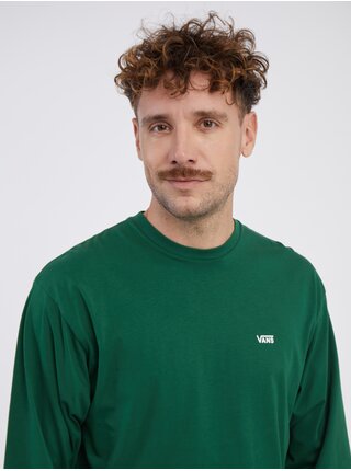 Tmavě zelené pánské tričko VANS Mn Left Chest Hit Ls
