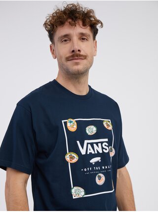 Tmavomodré pánske tričko s potlačou VANS Mn Classic Print Box