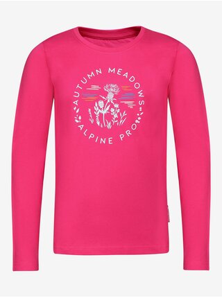 Růžové dětské tričko s potiskem ALPINE PRO ECCO   