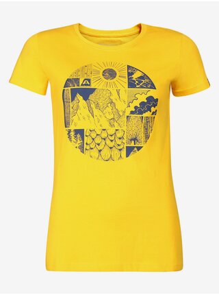 Žluté dámské tričko s potiskem ALPINE PRO ECCA  