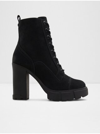 Černé dámské kožené zimní kotníkové boty ALDO Rebel2.0  