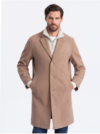 Světle hnědý pánský lehký kabát Ombre Clothing