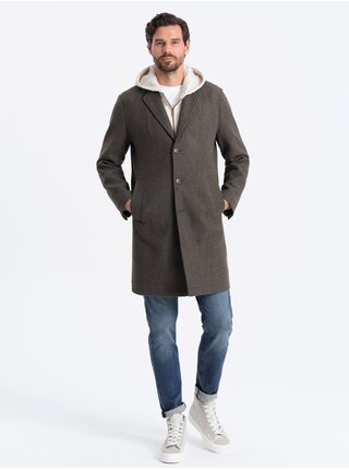 Tmavozelený pánsky ľahký kabát Ombre Clothing