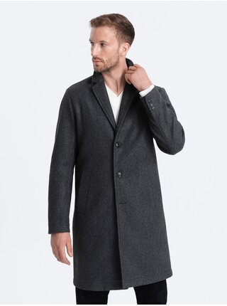 Tmavošedý pánsky ľahký kabát Ombre Clothing