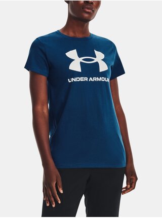 Tmavě modré sportovní tričko Under Armour UA W SPORTSTYLE LOGO SS