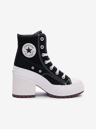 Černé dámské kotníkové tenisky na podpatku Converse Chuck 70 De Luxe Heel