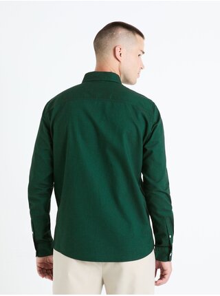 Tmavě zelená pánská košile Celio Daxford