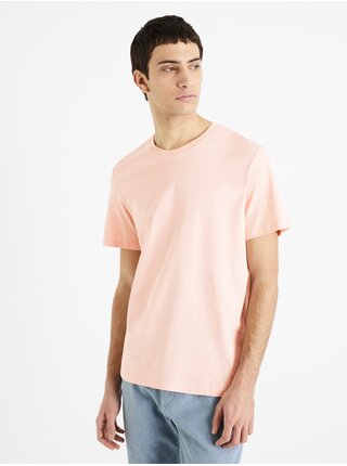 Ružové pánske basic tričko Celio Tebase