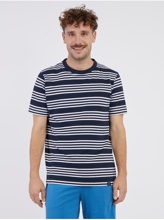 Bílo-modré pánské pruhované tričko LERROS