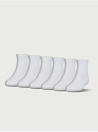 Súprava šiestich párov unisex ponožiek v bielej farbe Under Armour Charged 
