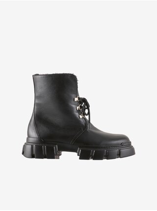 Čierne dámske kožené členkové topánky Högl Winter hike
