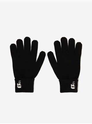 Černé dámské rukavice s příměsí vlny KARL LAGERFELD 