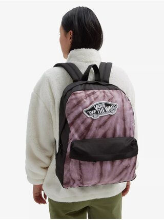 Čierno-fialový dámsky vzorovaný batoh VANS