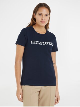 Tmavě modré dámské tričko Tommy Hilfiger 