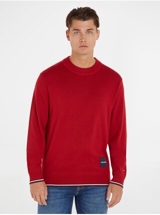 Červený pánsky sveter s prímesou hodvábu Tommy Hilfiger