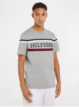 Šedé pánské tričko Tommy Hilfiger  