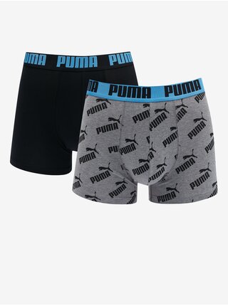 Sada dvou pánských boxerek v černé a šedé barvě Puma 