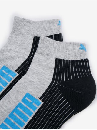 Sada dvou párů pánských ponožek v černo-šedé barvě Puma Cushioned