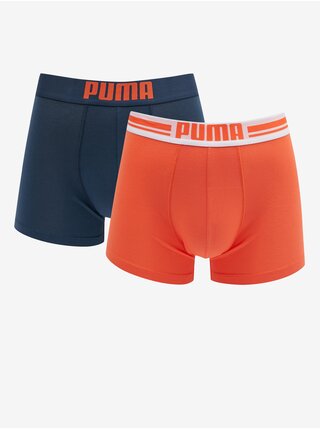 Sada dvou pánských boxerek v tmavě modré a oranžové barvě Puma