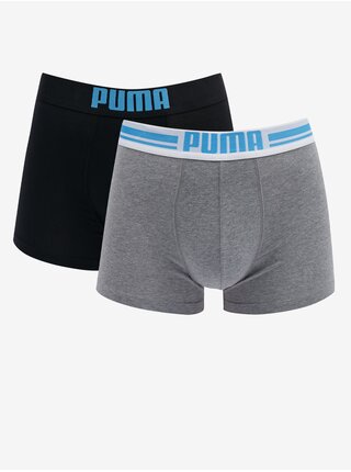 Sada dvou pánských boxerek v černé a šedé barvě Puma