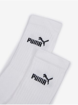 Súprava troch párov ponožiek v bielej farbe Puma Elements Crew
