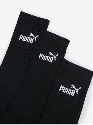 Súprava troch párov ponožiek v čiernej farbe Puma Elements Crew