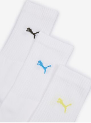 Sada tří párů ponožek v bílé barvě Puma Crew
