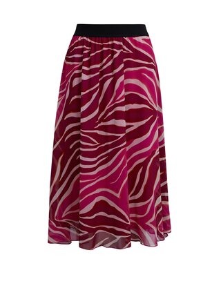 Růžovo-vínová dámská vzorovaná midi sukně ORSAY