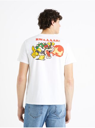 Bílé pánské tričko Celio Super Mario   