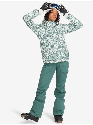Zeleno-krémová dámská zimní vzorovaná bunda Roxy Jetty