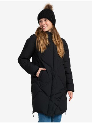 Černý dámský zimní péřový prošívaný kabát Roxy Abbie